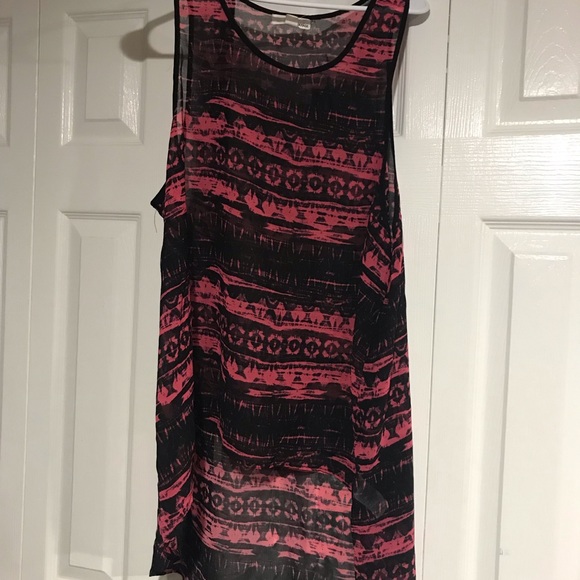 Garage Printed High-Low Chiffon Tunic - Picture 3 of 4
